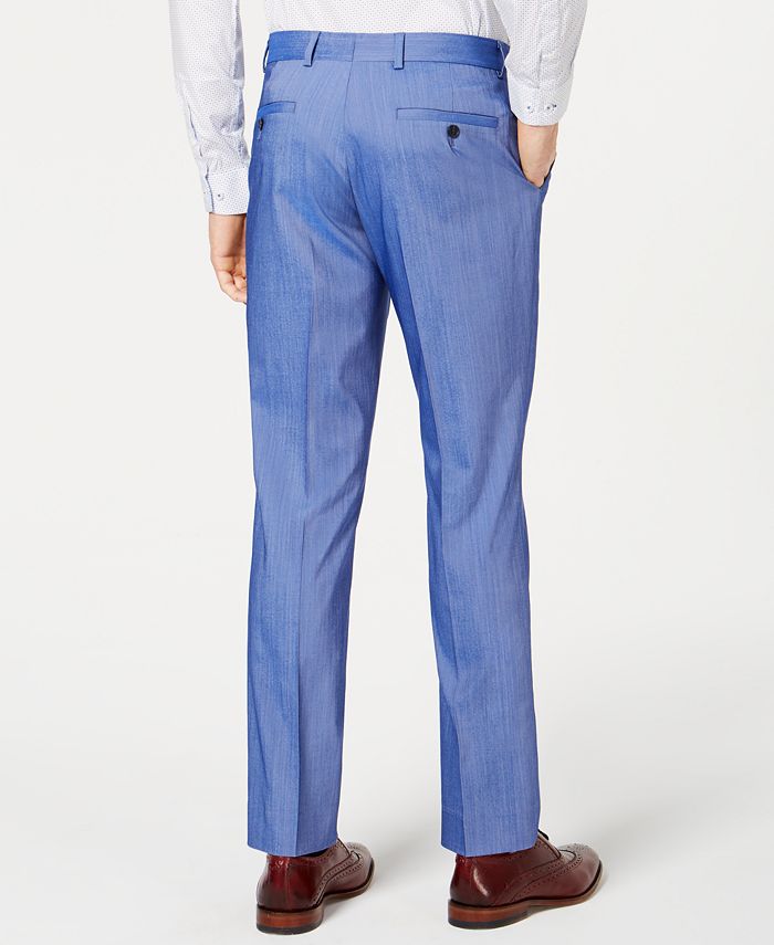 Nick Graham Bright Blue Chambray Solid Slim-Fit Suit & Reviews - Suits ...