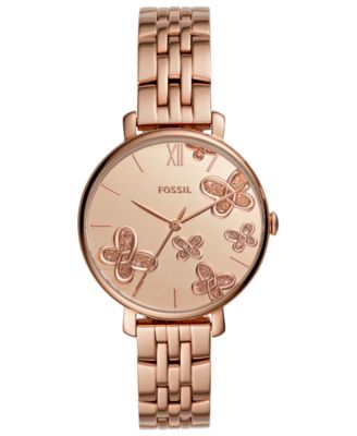 Fossil - Women's Jacqueline Rose Gold-Tone Stainless Steel Bracelet Watch 36mm