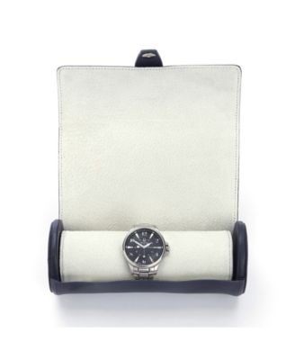 Royce New York Suede Lined Travel Watch Roll - Blue