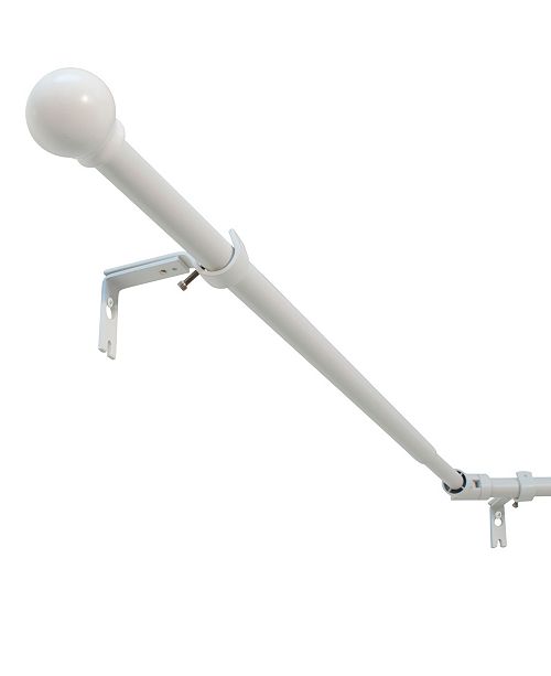 Decopolitan 3 4 Inch Bay Window Ball Curtain Rod Set White