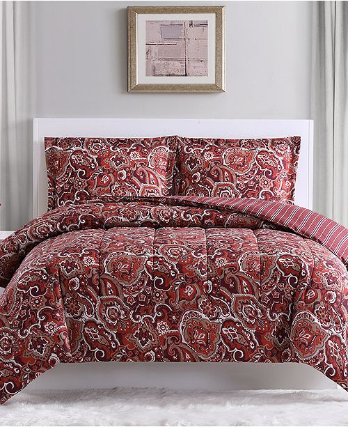 Pem America Hudson Paisley 3 Pc King Comforter Set Created For