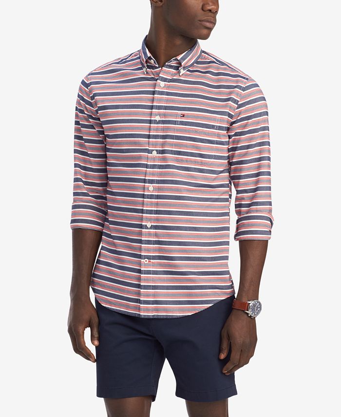 Tommy Hilfiger Men's Classic-Fit Garth Stripe Shirt, Created for Macy's ...