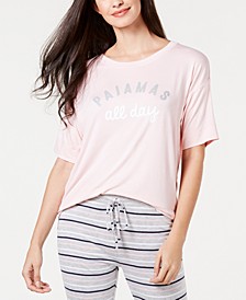 Ultra Soft Core Printed Short Sleeve Pajama Shirt, Created for Macy's