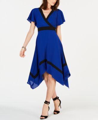 Royal Blue Handkerchief Hem Dress