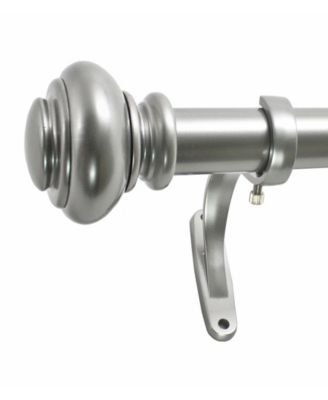 1-Inch Urn Telescoping Curtain Rod Set, 36 to 72-Inch, Antique Silver
