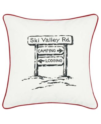 Eddie Bauer - Ski Village Red Square Pillow