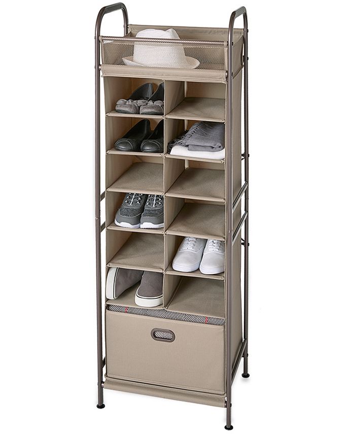 Neatfreak Vertical 12Cubby Shoe Storage Organizer with Bin Drawer Macy's