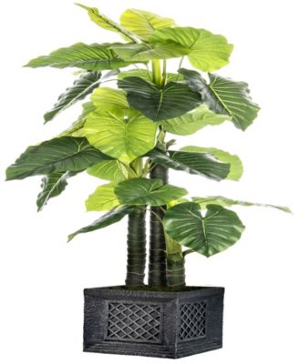Vintage Home - 78" Tall Indoor-Outdoor Elephant Ear Plant Artificial Indoor/ Outdoor Decorative Faux in Fiberstone Planter