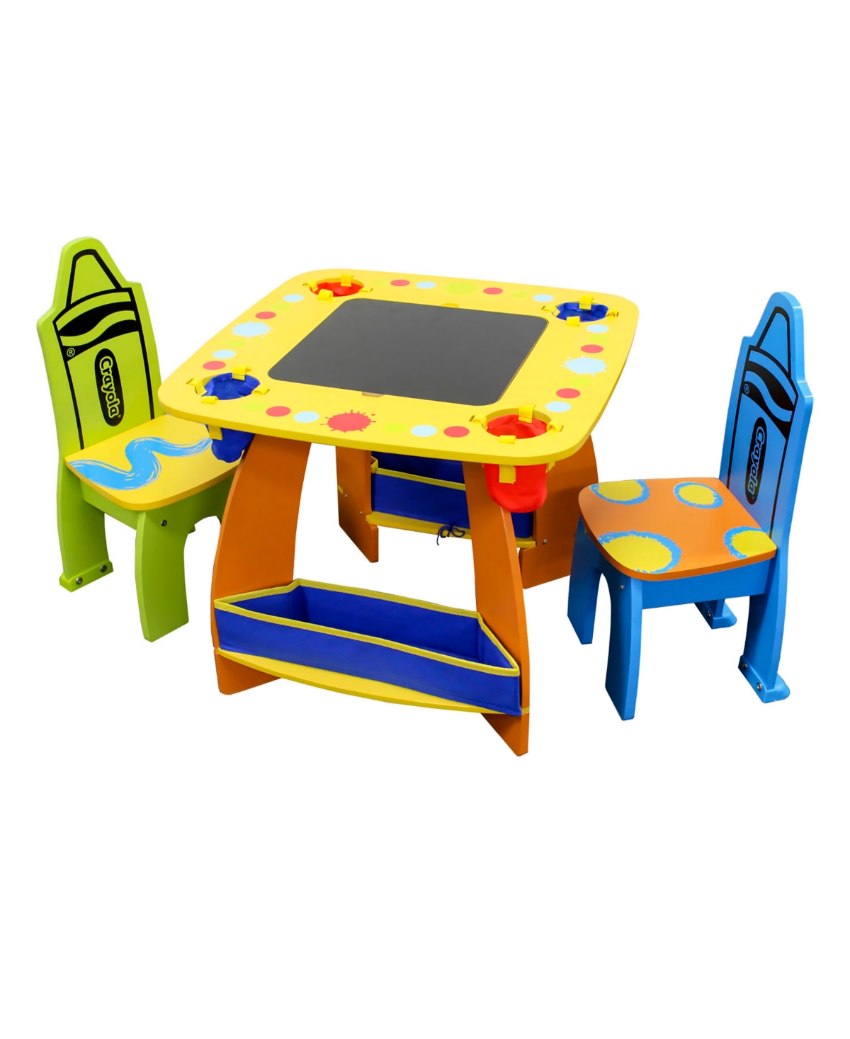Shop Crayola Grow'n Up  Wooden Desk And Chairs Set-dry Erase Tabletop In Yellow