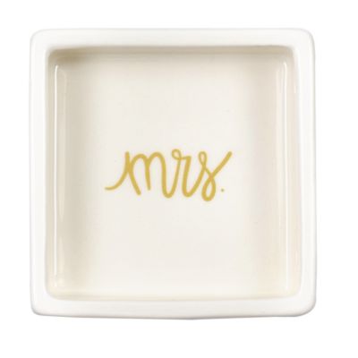 by Laura Johnson Mr. and Mrs. Square Trinket Bowl Set/2