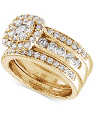 Diamond  Three-Piece Ring Set (2 ct. t.w.) in 14k White, Yellow and Rose Gold