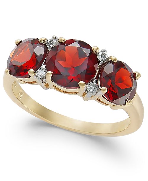 Macy S Garnet 3 1 2 Ct T W Diamond Accent Ring In 14k Gold