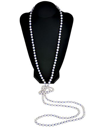 Macy's - Cultured Freshwater Pearl (6-6-1/2mm) and Tanzanite (63 ct. t.w.) Necklace, 64"
