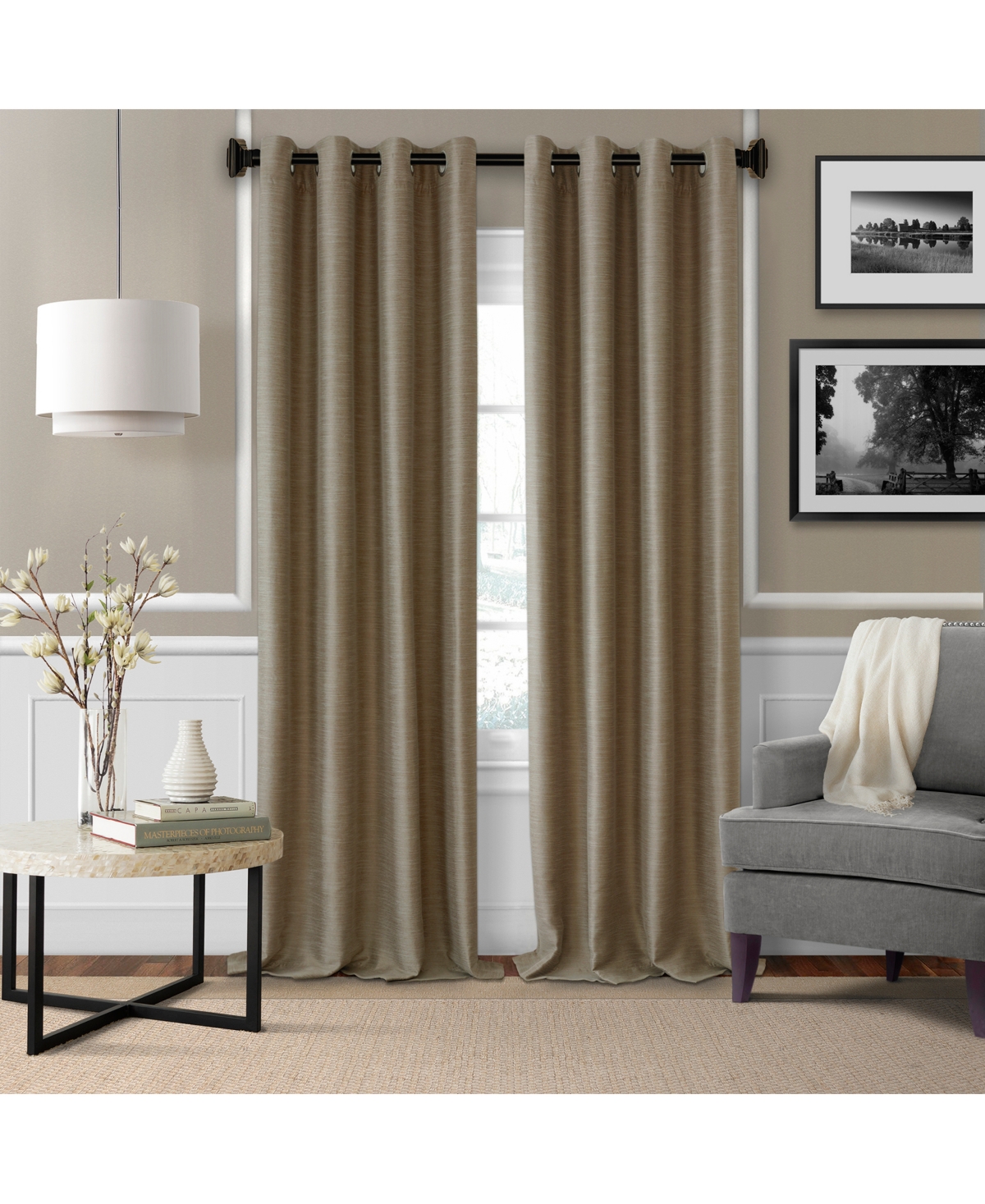 Florence Adjustable 28"-48" Curtain Rod With Stacked Square Finials