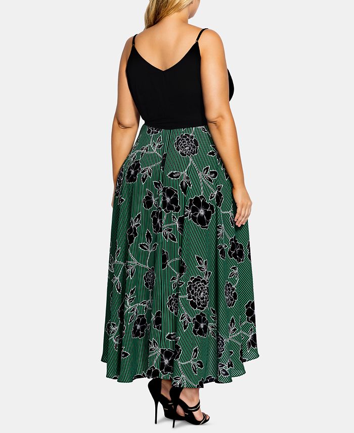 City Chic Trendy Plus Size Printed Faux-Wrap Dress - Macy's
