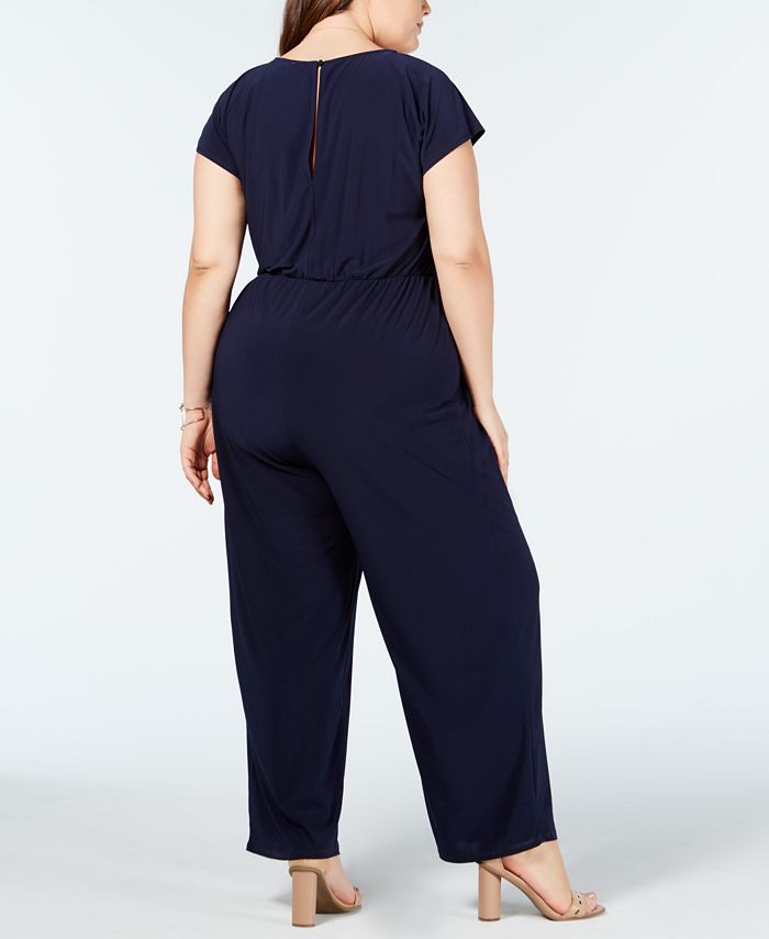 Love Squared Trendy Plus Size Tie-Front Jumpsuit - Macy's