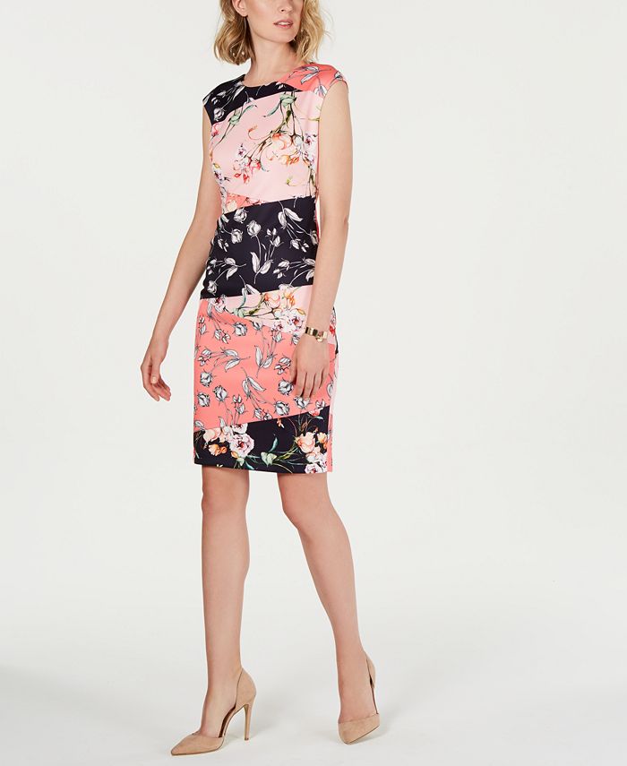 Vince Camuto Floral-Print Bodycon Dress - Macy's