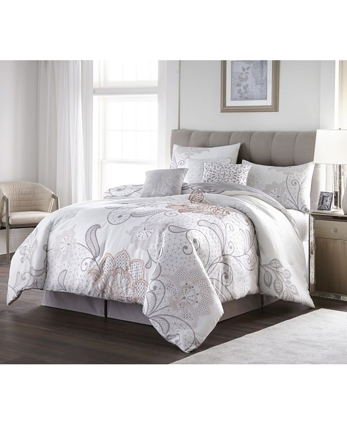 Nanshing Lucinda Lace 7Piece Queen Comforter Set Macy's