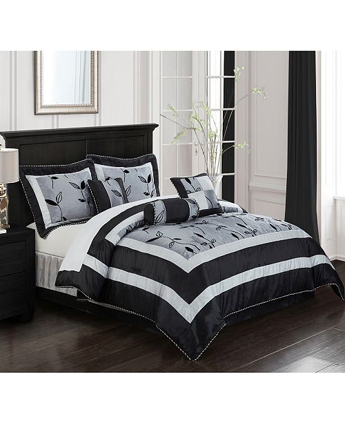 Nanshing Pastora 7 Piece Comforter Set Silver Silver California