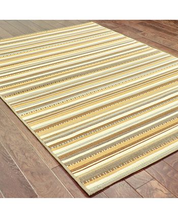 Oriental Weavers - Bali 1001J Gray/Gold 5'3" x 7'6" Indoor/Outdoor Area Rug