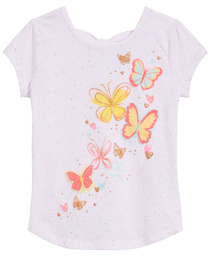 Epic Threads Little Girls Butterfly-Print Bow-Back T-Shirt, Created for ...