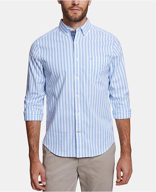 Nautica Men S Classic Fit Striped Oxford Shirt Reviews Casual