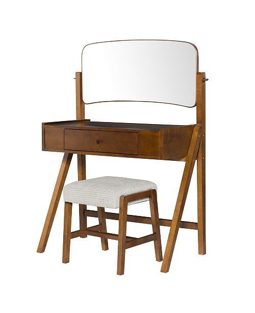 Linon Home Decor Lennon Vanity Set With Bench And Mirror Reviews Furniture Macy S