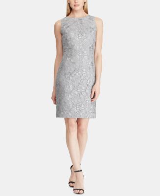 Lauren Ralph Lauren Sequin Floral-Mesh Dress - Macy's