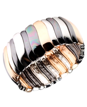 Nine West Bracelet, Tri Tone Stretch Bracelet