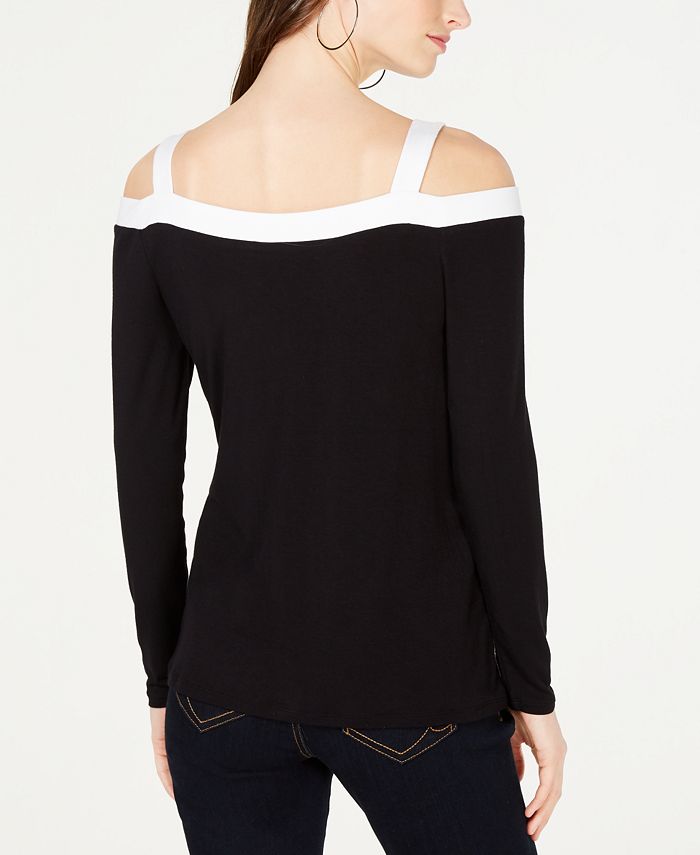 INC International Concepts INC Petite Colorblocked Cold-Shoulder Top ...