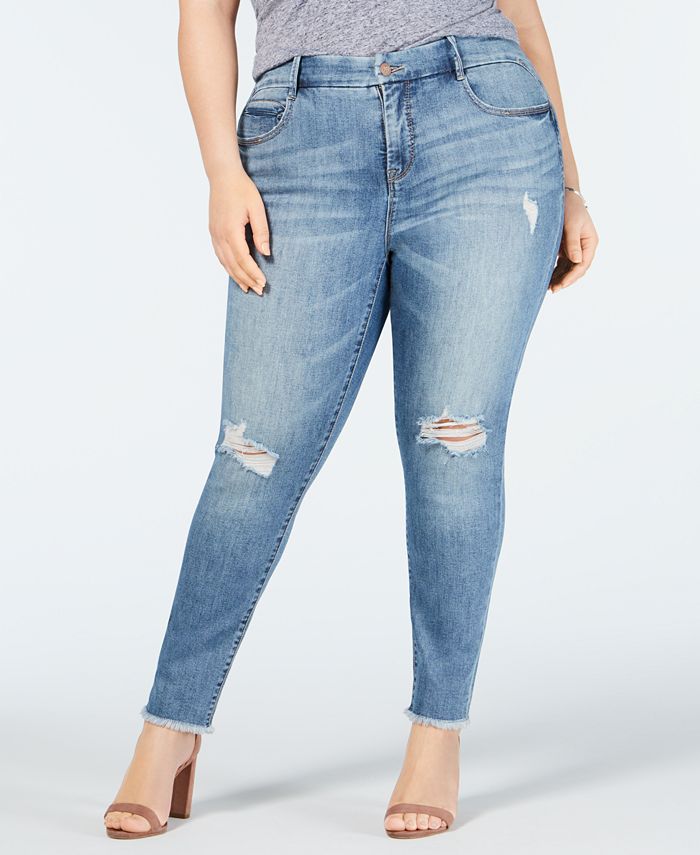 YSJ Plus Size Ripped Skinny Jeans - Macy's