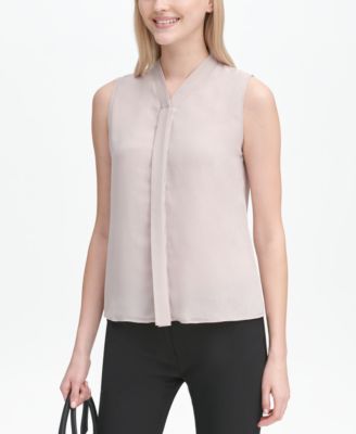 Calvin Klein - Pleated-Placket Sleeveless Top