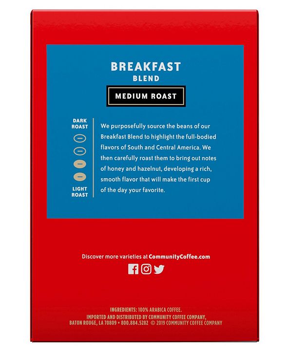 Community Coffee Breakfast Blend Medium Roast Single Serve Pods, Keurig