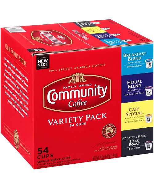 Community Coffee Variety Pack, Medium to Dark Roast Single Serve Pods, Keurig KCup Brewer