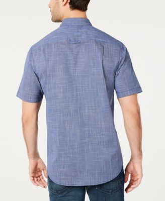 Men's Texture Check Stretch Cotton Shirt, Created for Macy's  