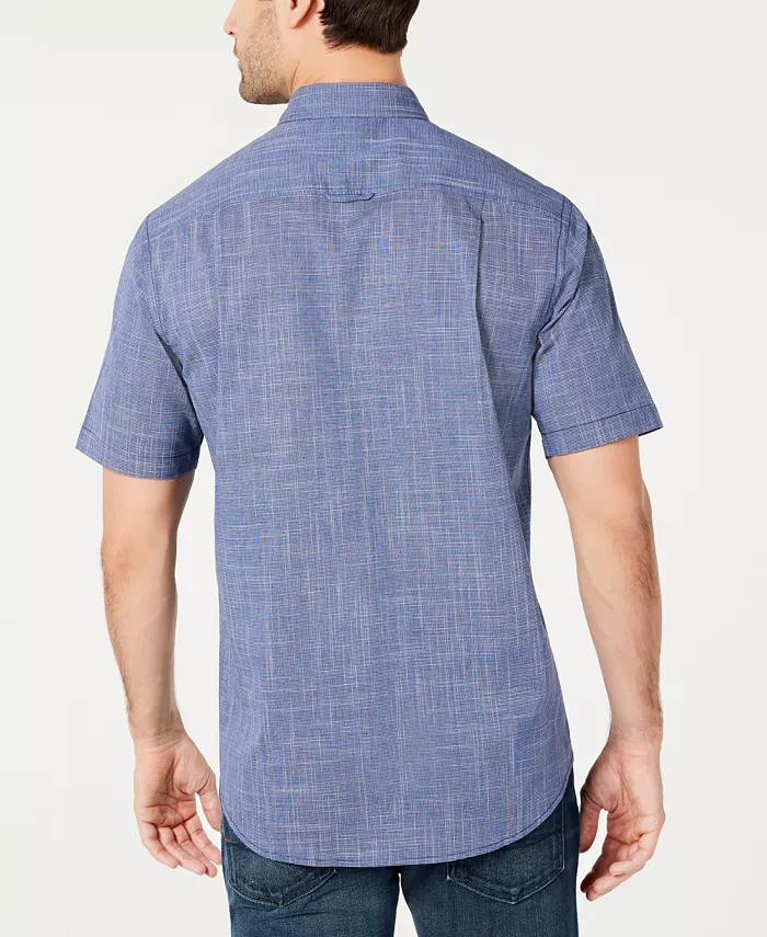 Men's Texture Check Stretch Cotton Shirt - thumbnail 7