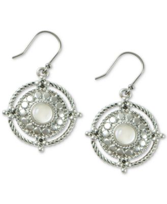 Lucky Brand - Silver-Tone Imitation Pearl Drop Earrings
