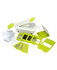 8-in-1 Multi-Use Slicer Dicer and Chopper with Interchangeable Blades, Vegetable and Fruit Peeler and Soft Slicer
