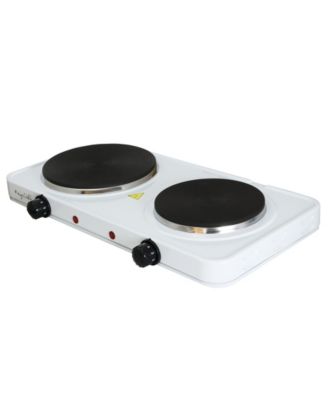 MegaChef Portable Dual Electric Cooktop - White