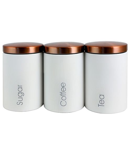 Megachef Essential Kitchen Storage 3 Piece Sugar Coffee And Tea