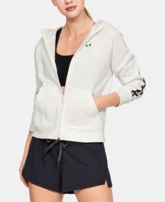 under armour armour logo fleece zip hoodie ladies