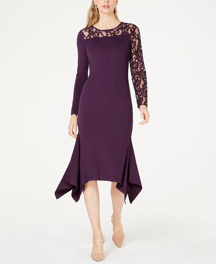 Macy's purple hotsell lace dress