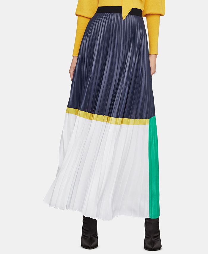 Bcbg yellow pleated skirt cheap
