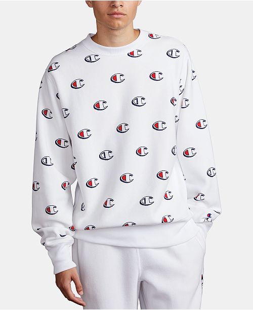 Champion Men S C Life Reverse Weave Logo Print Sweatshirt