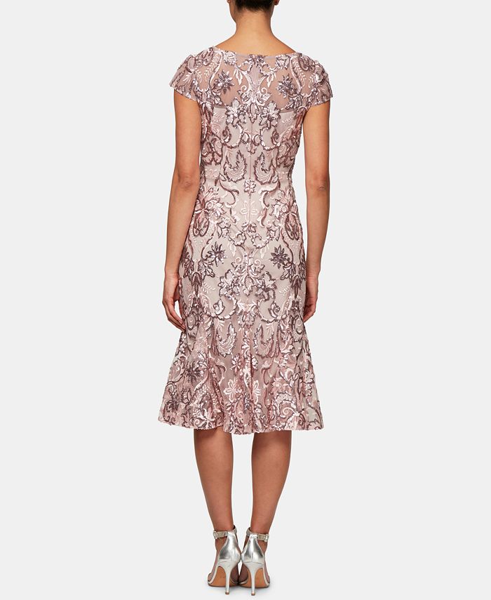 Alex Evenings Sequined Floral Embroidered Midi Dress Macy's
