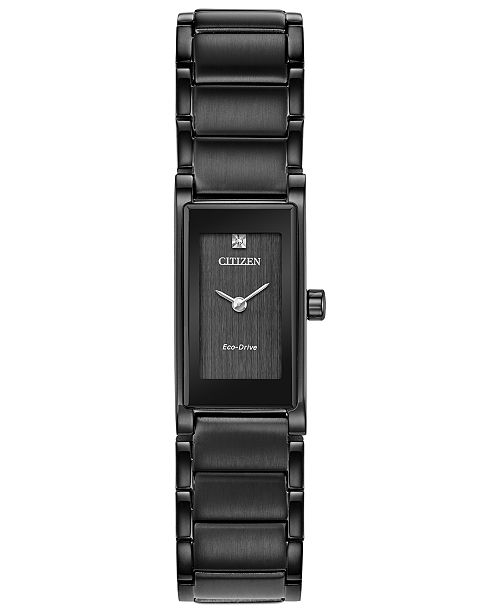 Citizen Eco Drive Women S Axiom Black Stainless Steel Bracelet Watch 15mm Reviews All Fine Jewelry Jewelry Watches Macy S