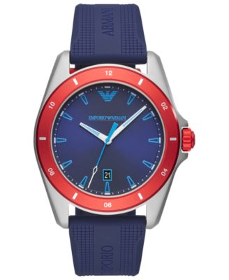 Blue Silicone Strap Watch 44mm 