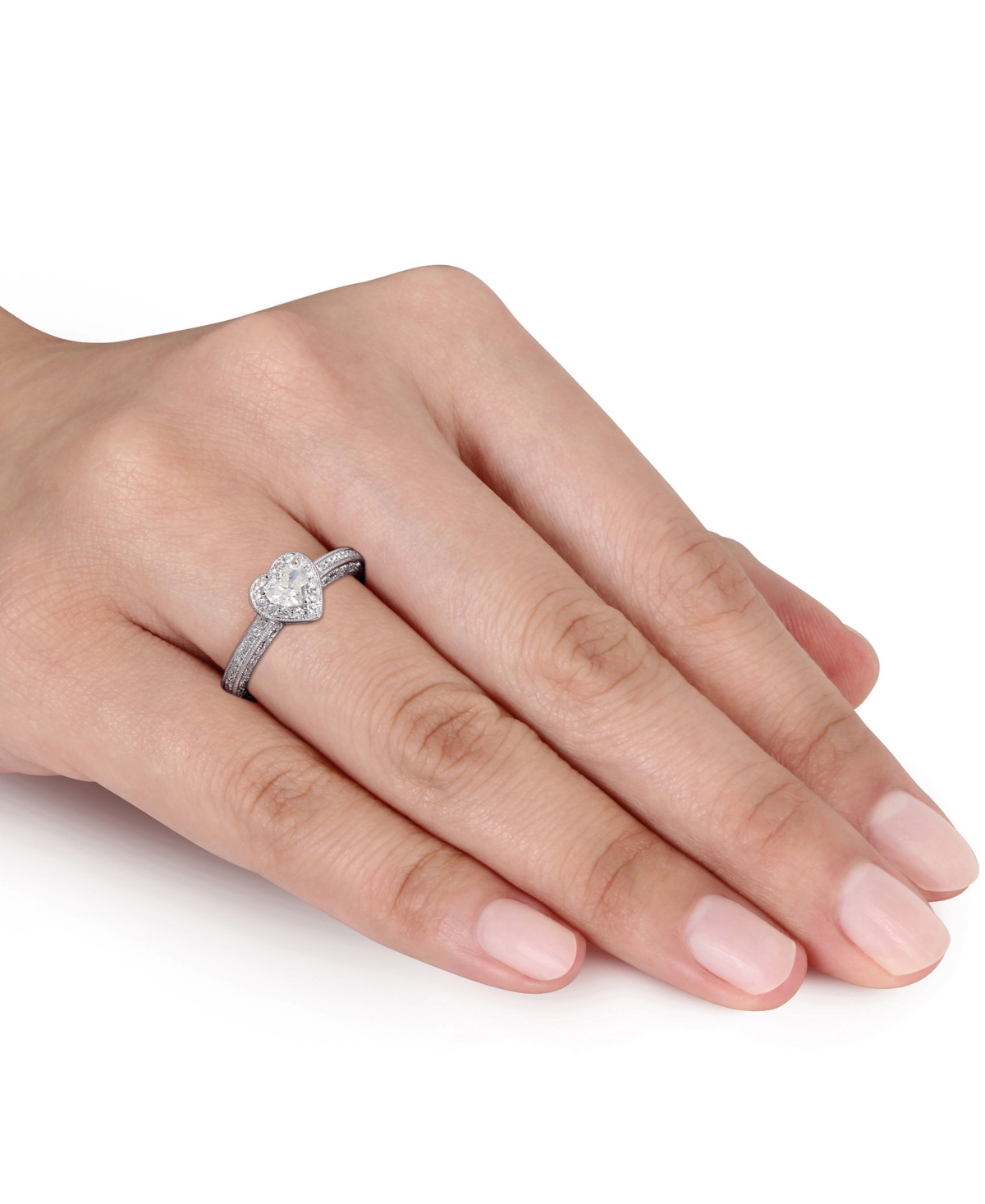 Certified Diamond (1/2 ct. t.w.) Heart-Shape Halo Engagement Ring in 14k- White Gold