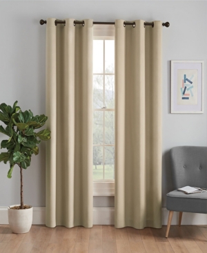 Eclipse Microfiber Thermaback Blackout Grommet Panel, 42" X 84" In Beige