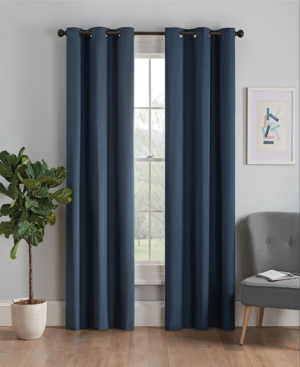 Eclipse Microfiber Thermaback Blackout Grommet Panel, 42" X 84" In Navy